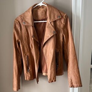 Max Studio Women's Brown Leather Jacket
